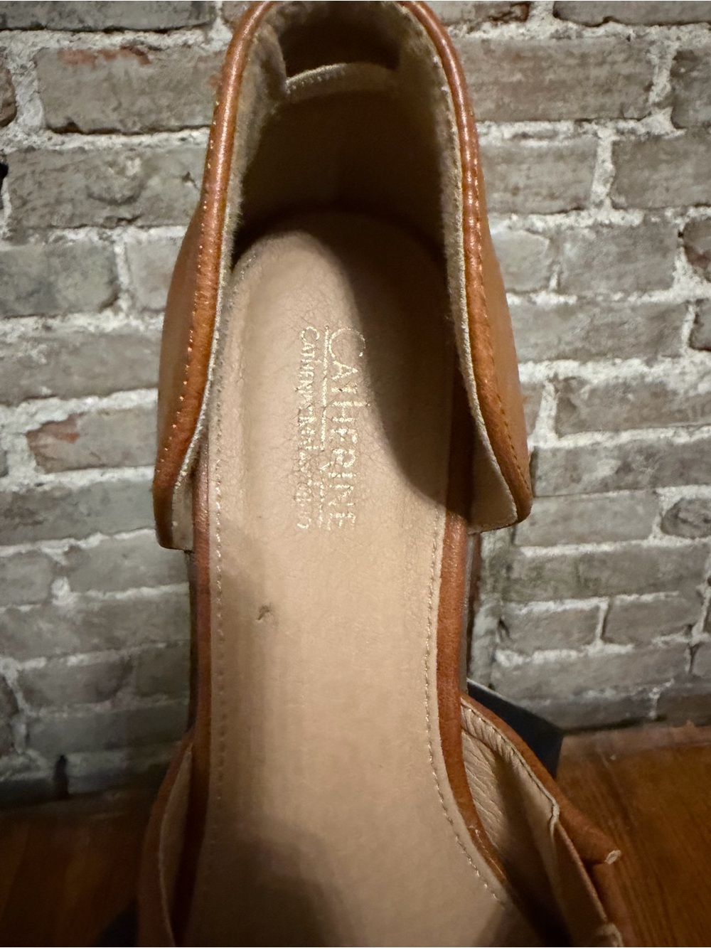 Catherine Malandrino Cognac Leather D'Orsay Flats - Picture 4 of 4
